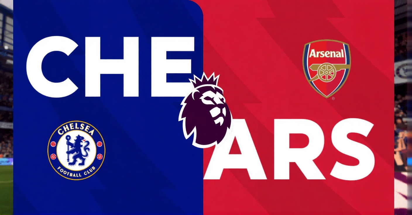 Chelsea vs Arsenal Premier League match graphic with team logos