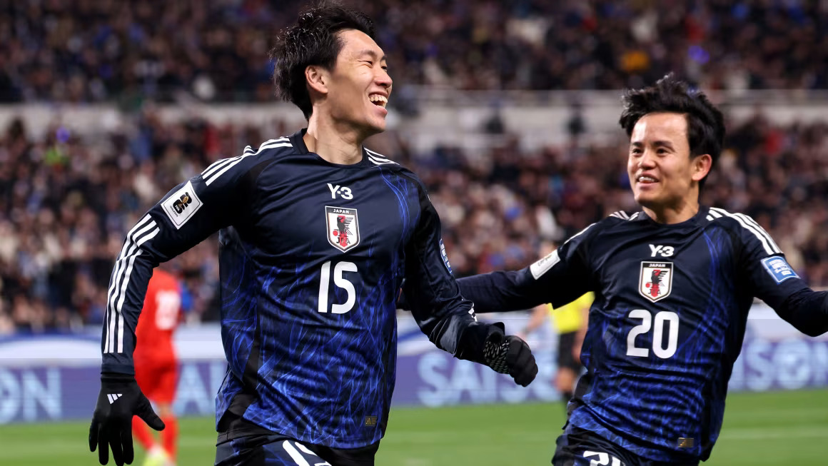 Japan players celebrate during the previous FIFA World Cup