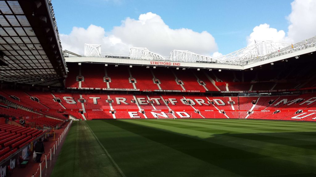 Old Trafford Stretford End interior view, venue for Man United vs Newcastle prediction